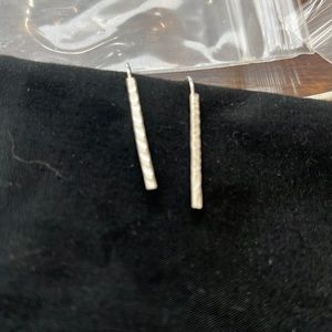 Silver bar drop earrings